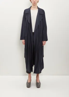 Nylon Oversized Trench Coat — Deep Blue