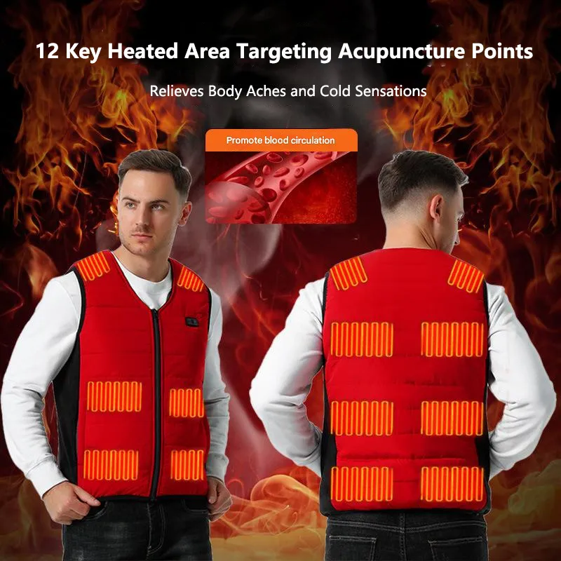 12 Area V Neck Heated Gilet