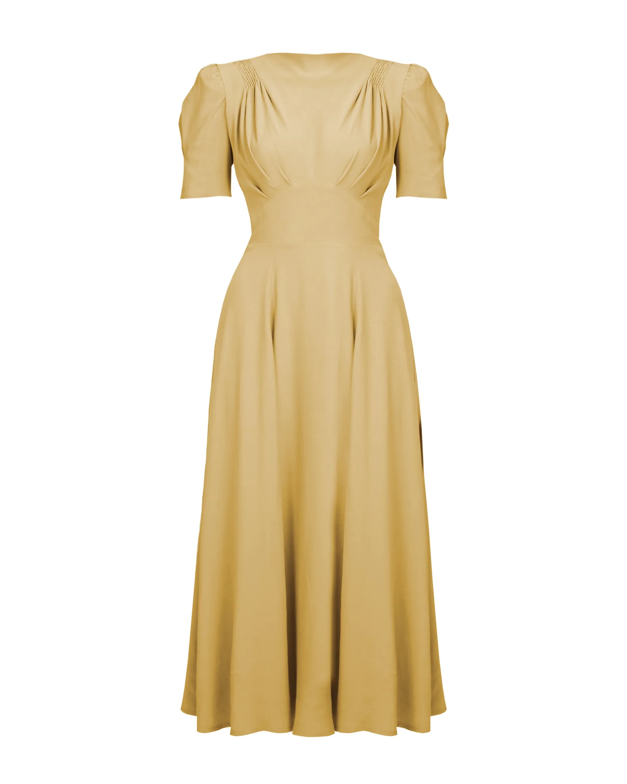 40s 'Girl Friday' Midi Dress - Sahara