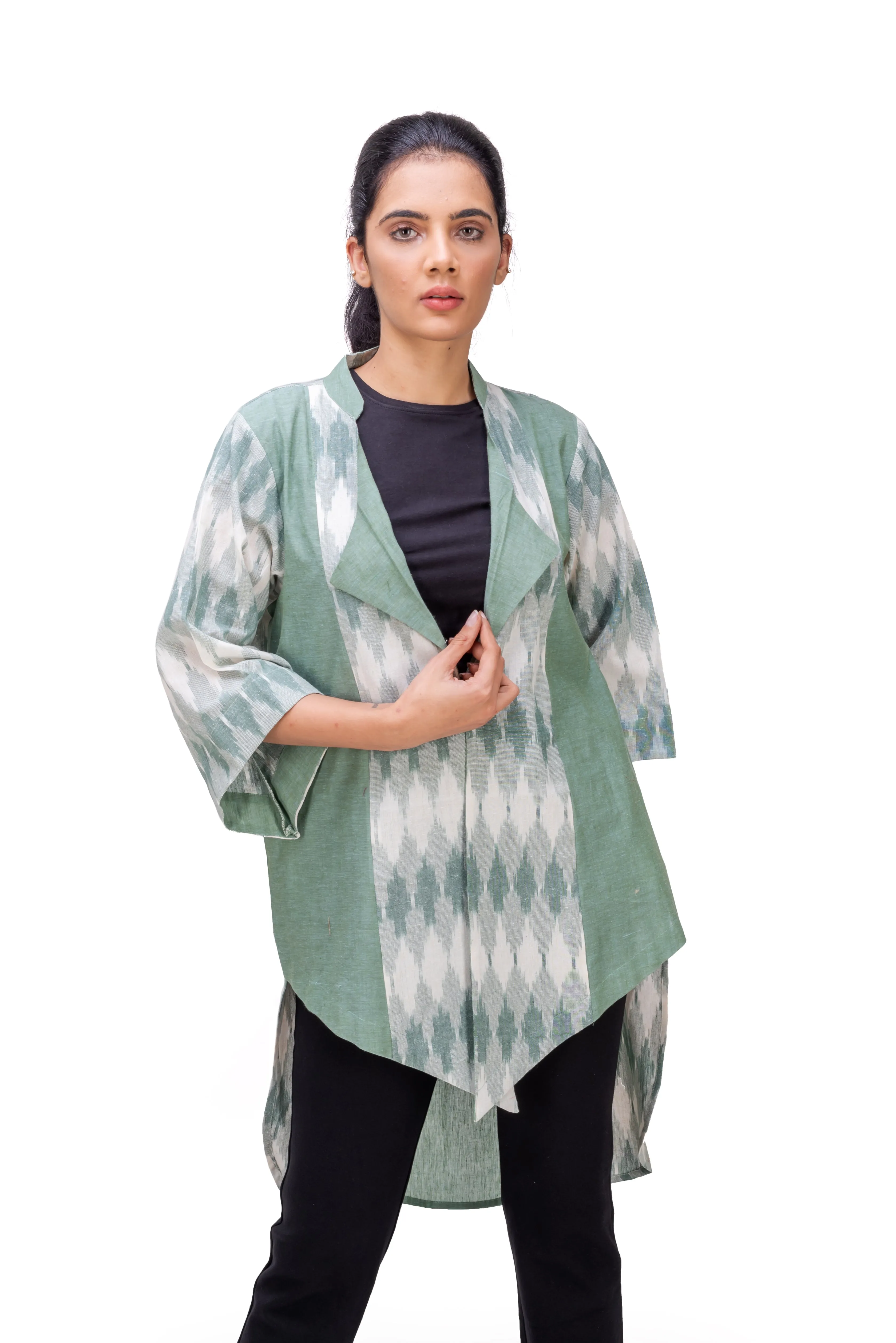 426-169 White Lotus "Song" Women's Multicolor Kimono coat