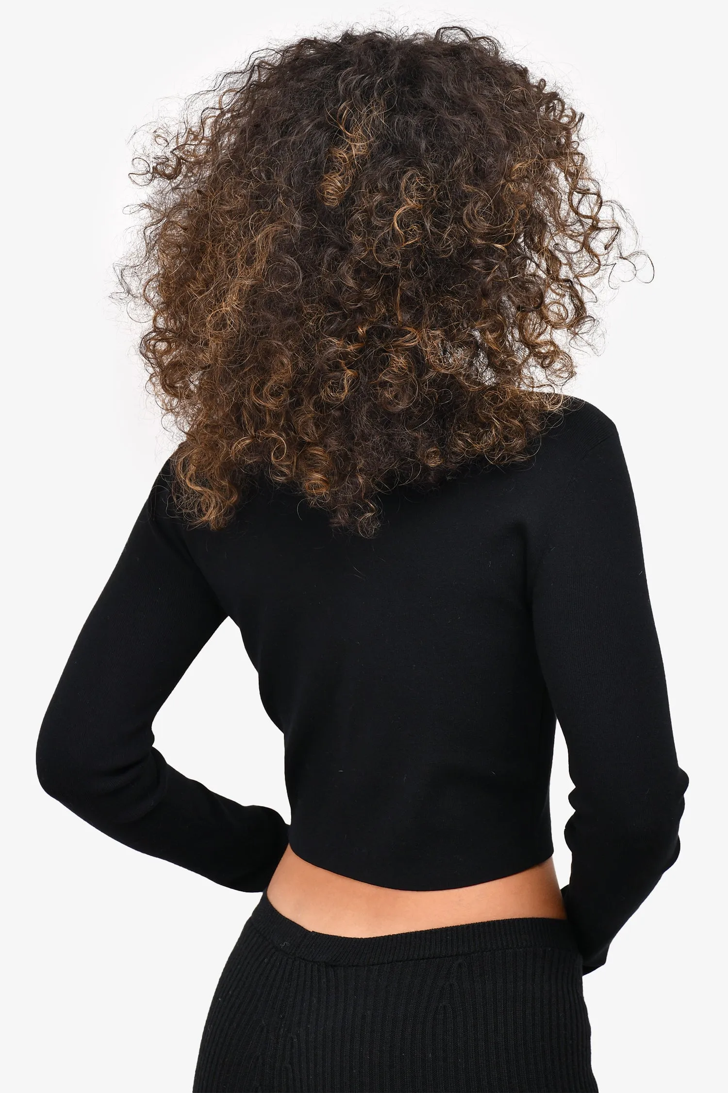 A.L.C Black Crewneck Crop Sweater Size M