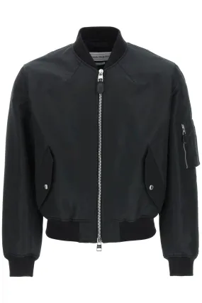 Alexander McQueen Graffiti Cropped Bomber Jacket