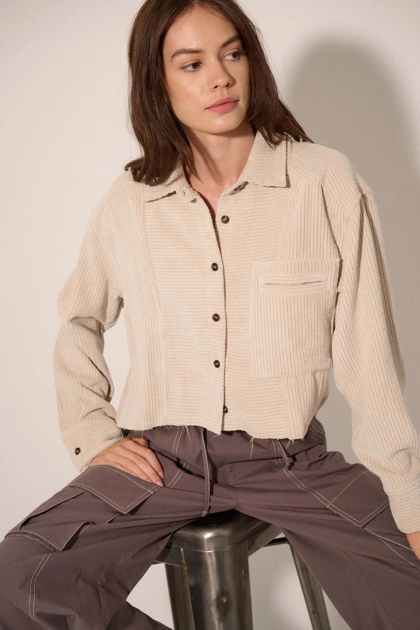 Away from Home Raw-Edge Corduroy Pocket Shirt