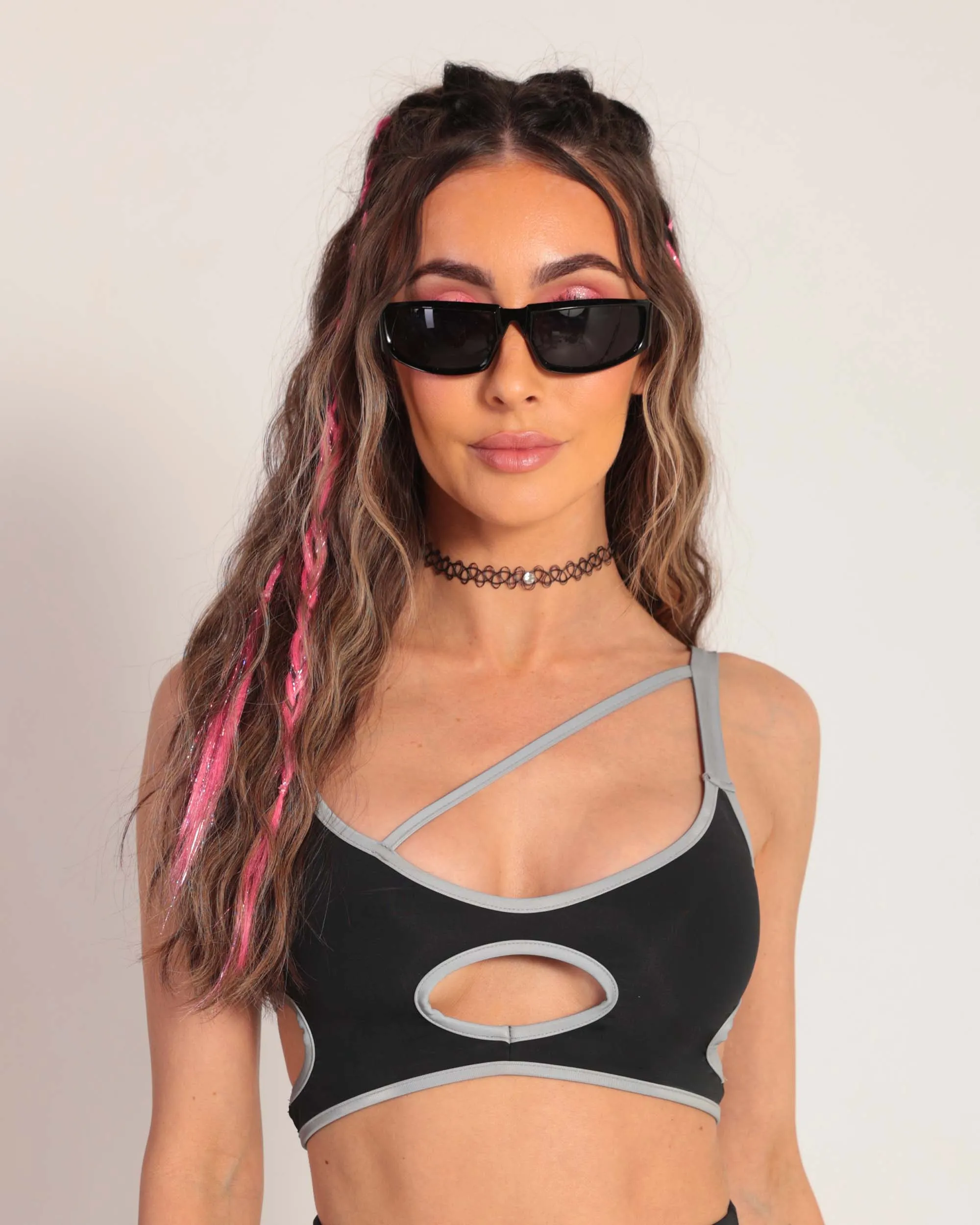 Backstage Baddie Reflective Cutout Top