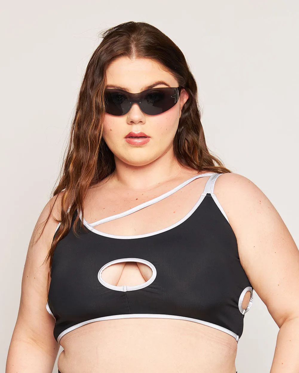 Backstage Baddie Reflective Cutout Top