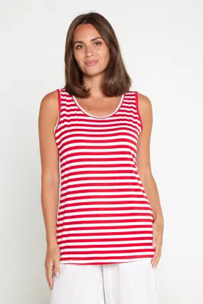 Basic Cotton Tank - Red Stripe