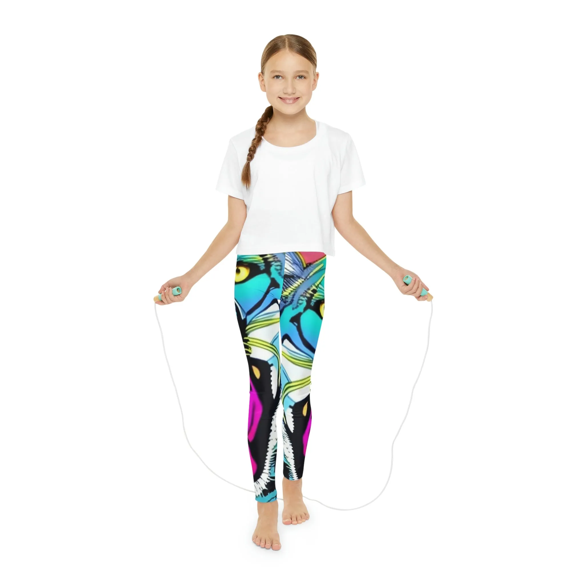 Beautiful Panther Youth Full-Length Leggings (AOP)