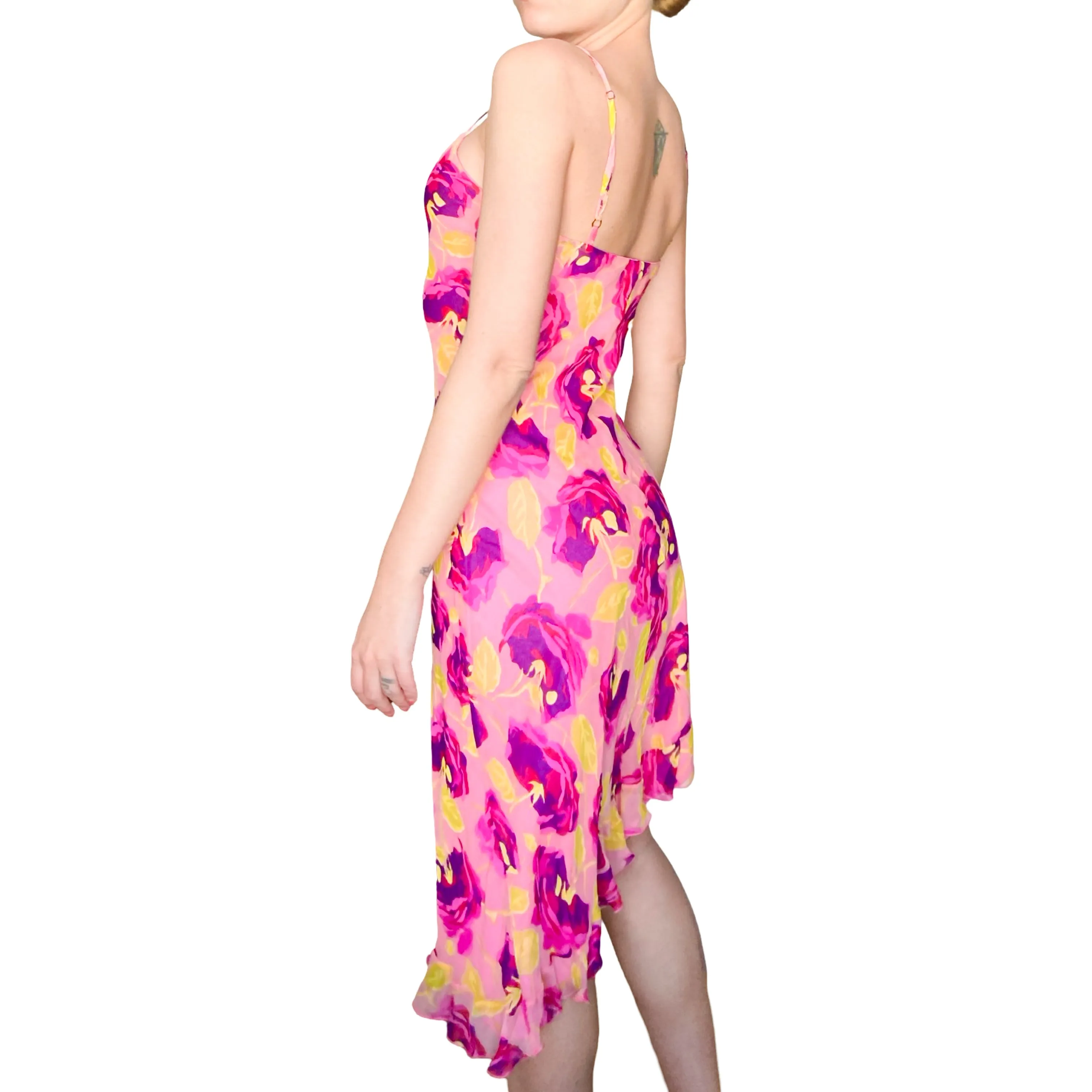 Betsey Johnson S/S 2001 silk dress & matching knit cardi ( set )
