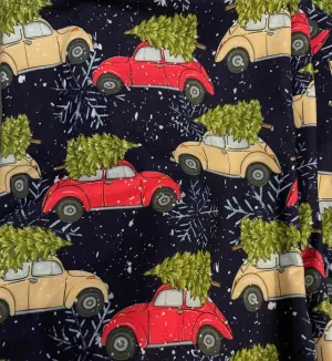 Blue leggings with VW Christmas trees