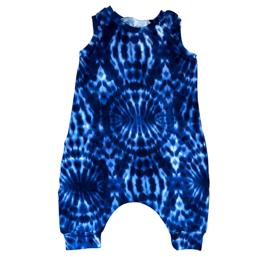 Blue Shibori Cropped Romper