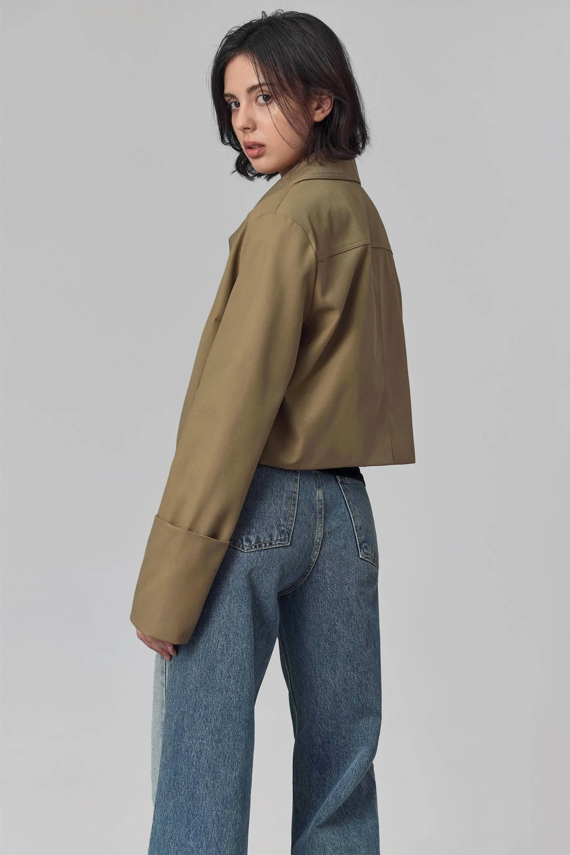 Brighton Cropped Jacket, Beige