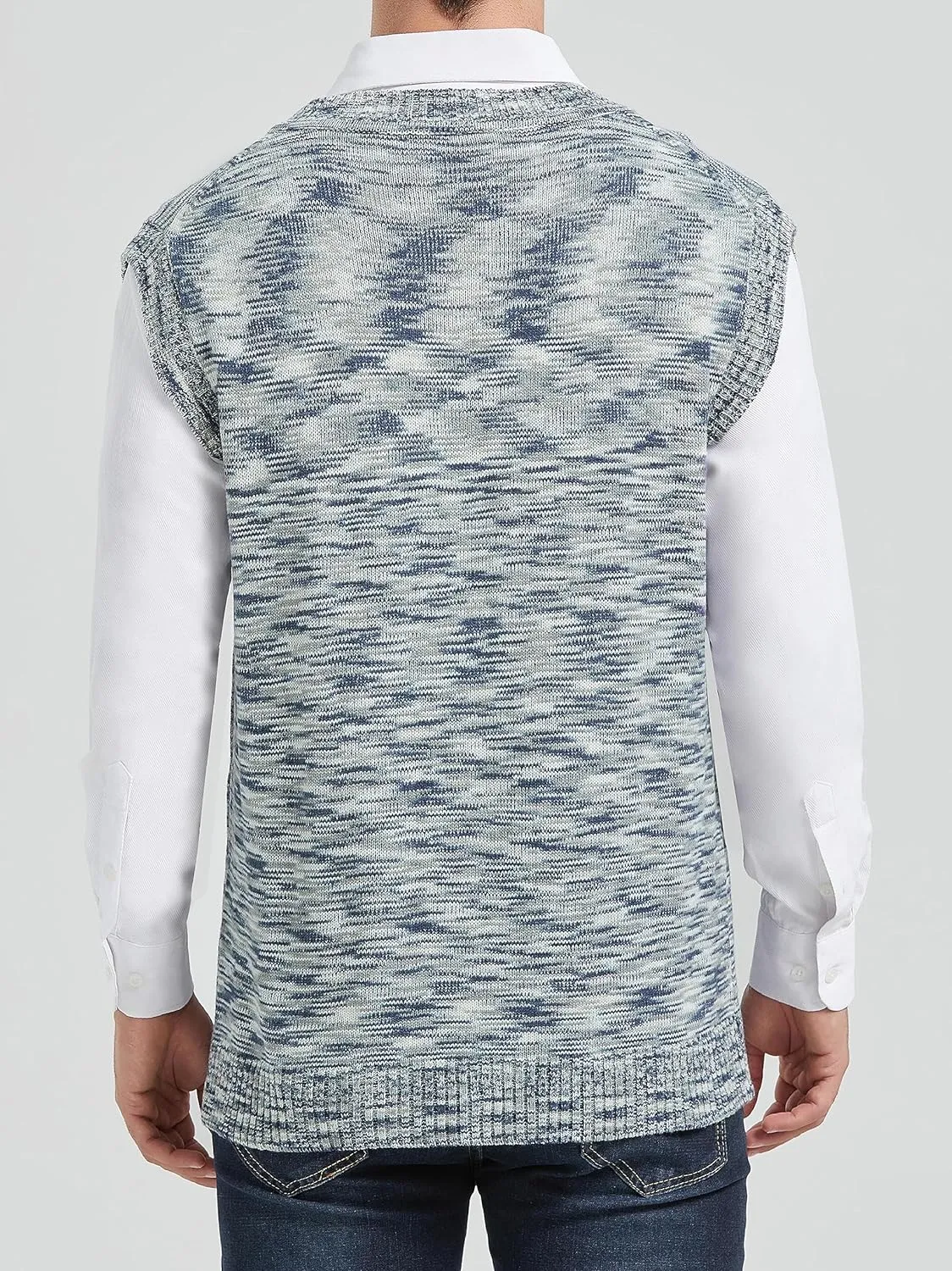 CALSUZ Men's Vest Knitted V Neck Sleeveless Pullover Sweaters