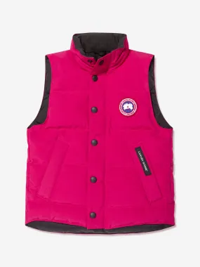 Canada Goose Girls Down Padded Vanier Vest in Pink