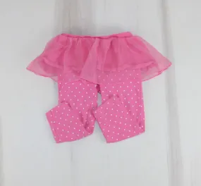 CARTERS PINK POLKA DOT LEGGINGS WITH TULLE SKIRT 18M PRE-LOVED