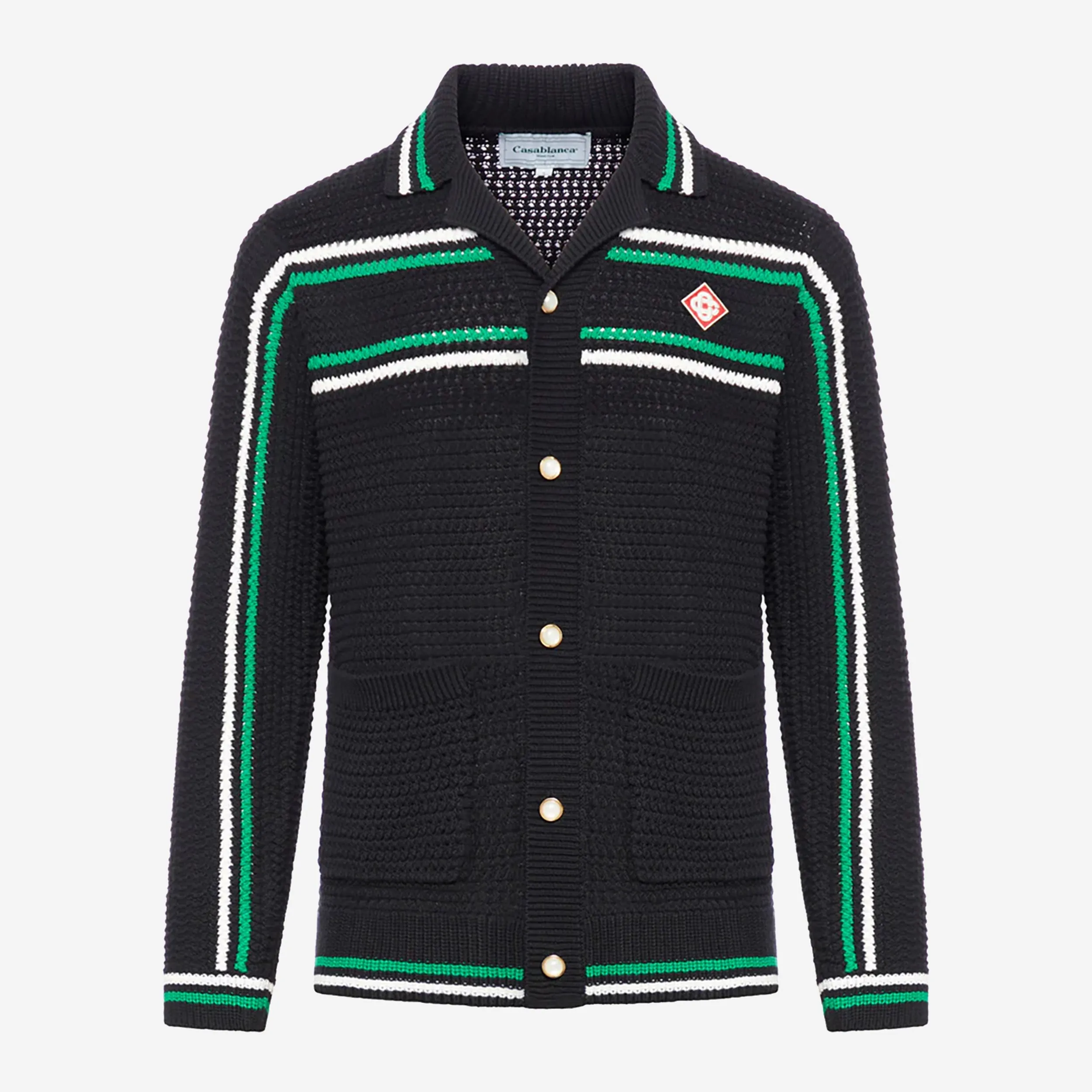 Casablanca Crochet Effect Tennis Cardigan