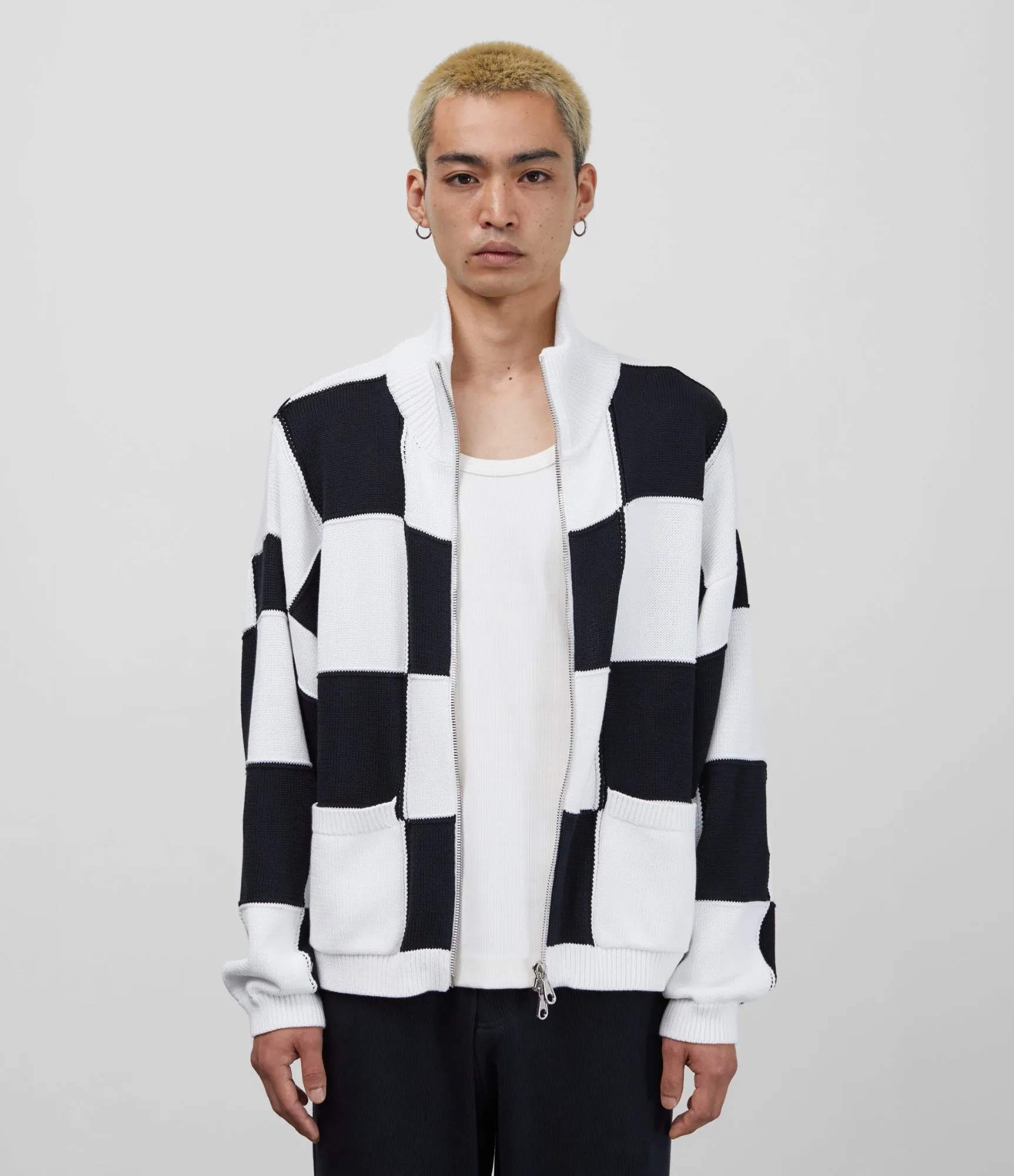 CB CHEQUERED KNIT JACKET