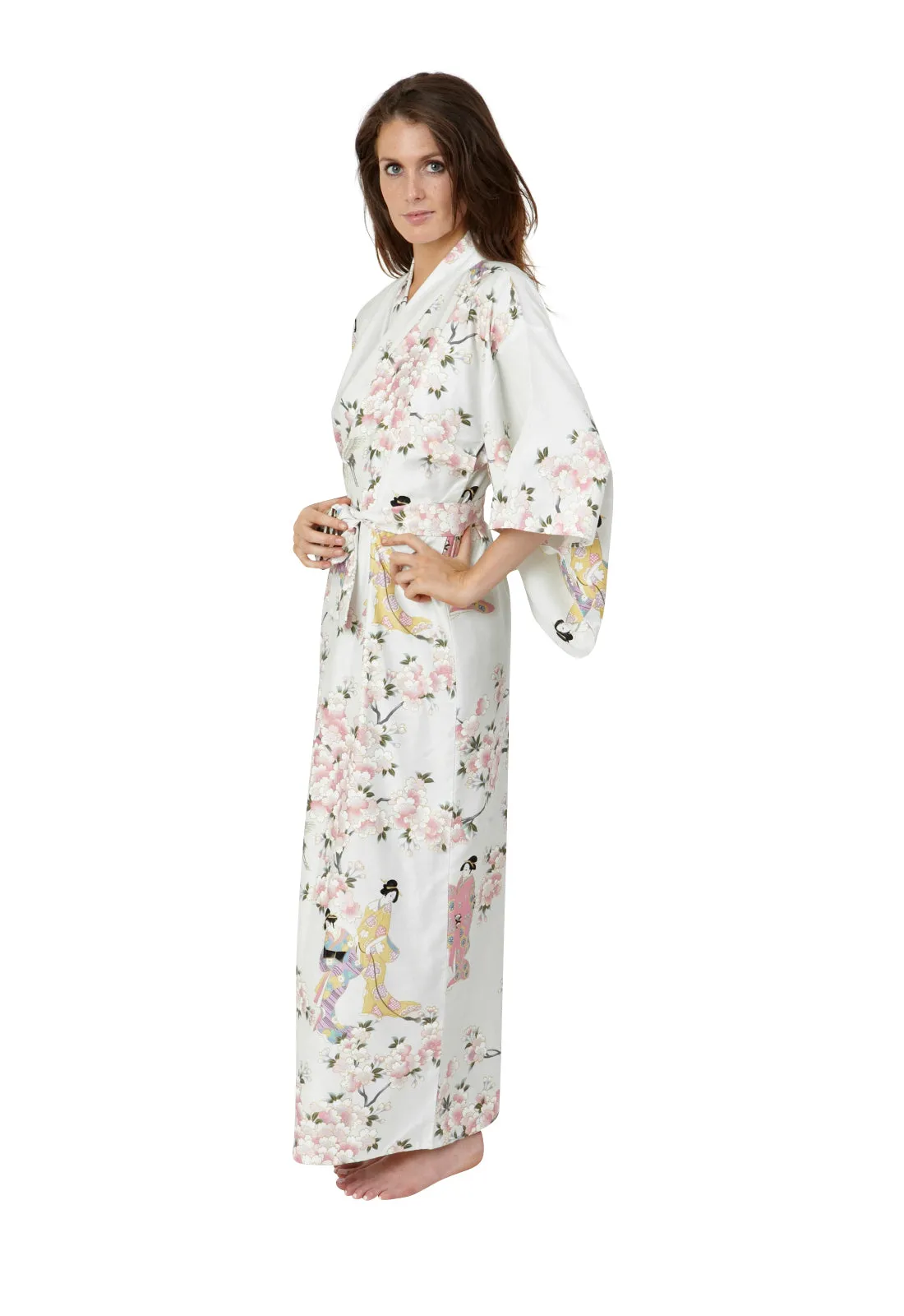 Cherry Blossom & Beauty Long Cotton Kimono