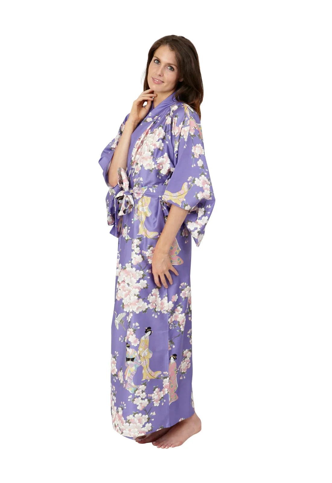 Cherry Blossom & Beauty Long Cotton Kimono