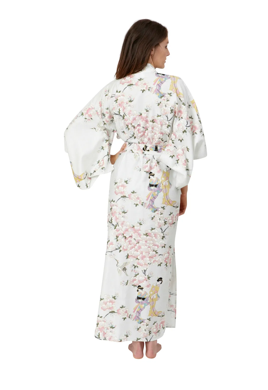 Cherry Blossom & Beauty Long Cotton Kimono