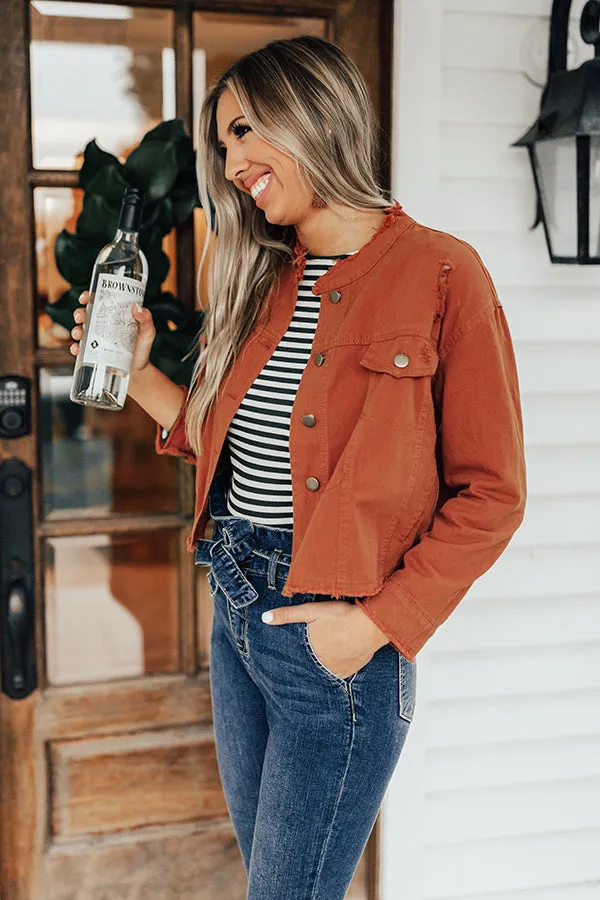 Chill And Kisses Lightweight Jacket in Rust