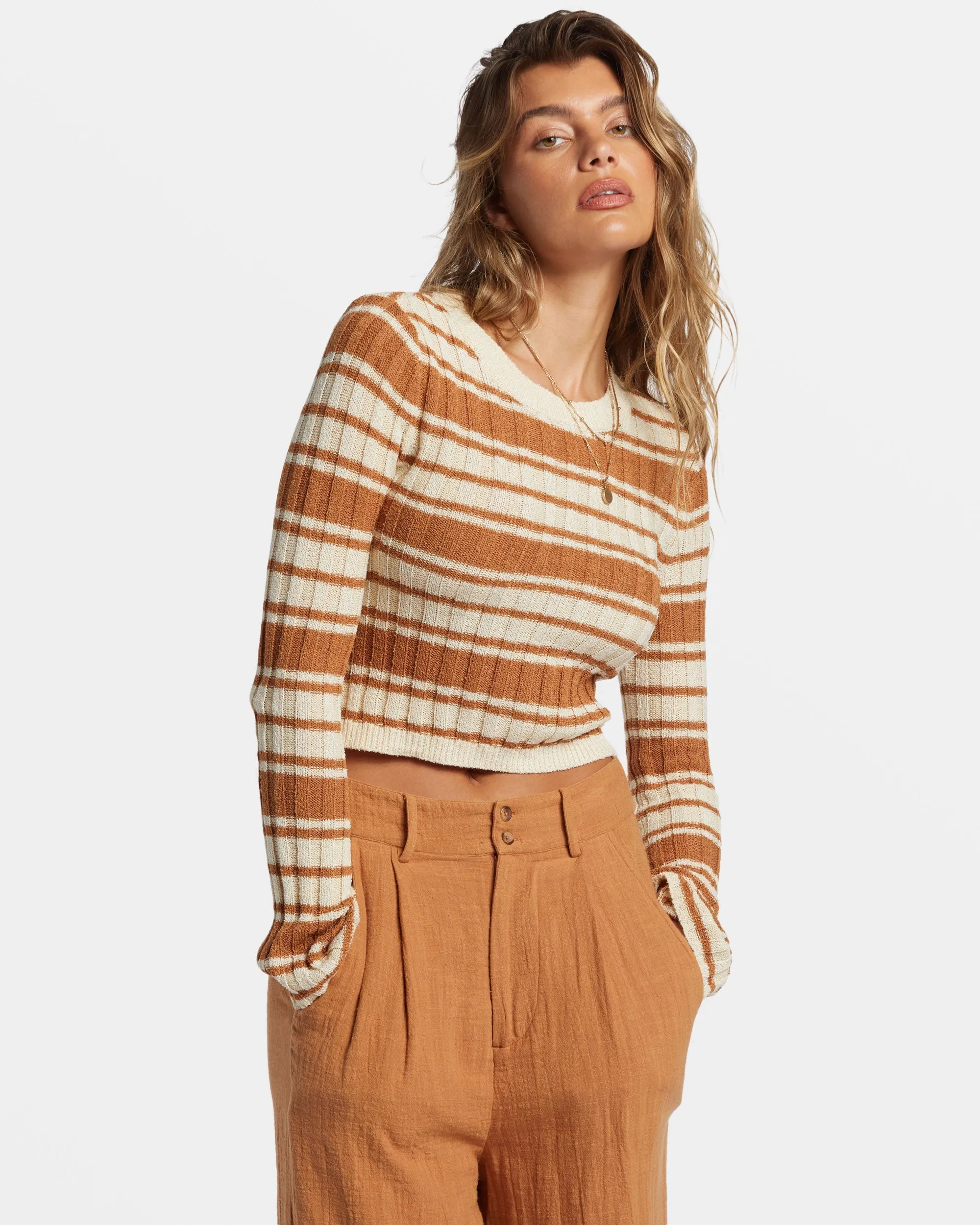 Clare Crew Neck Sweater - Sandalwood