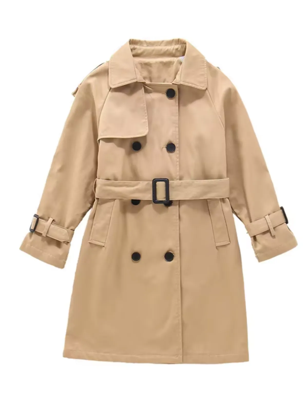 Classic Girls Long Trench Coat with Belt