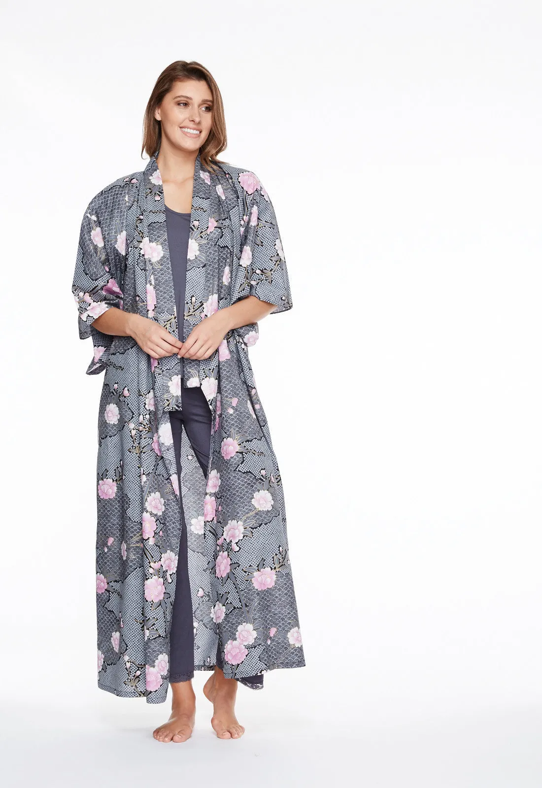 Cloud Meditation Cotton Long Kimono