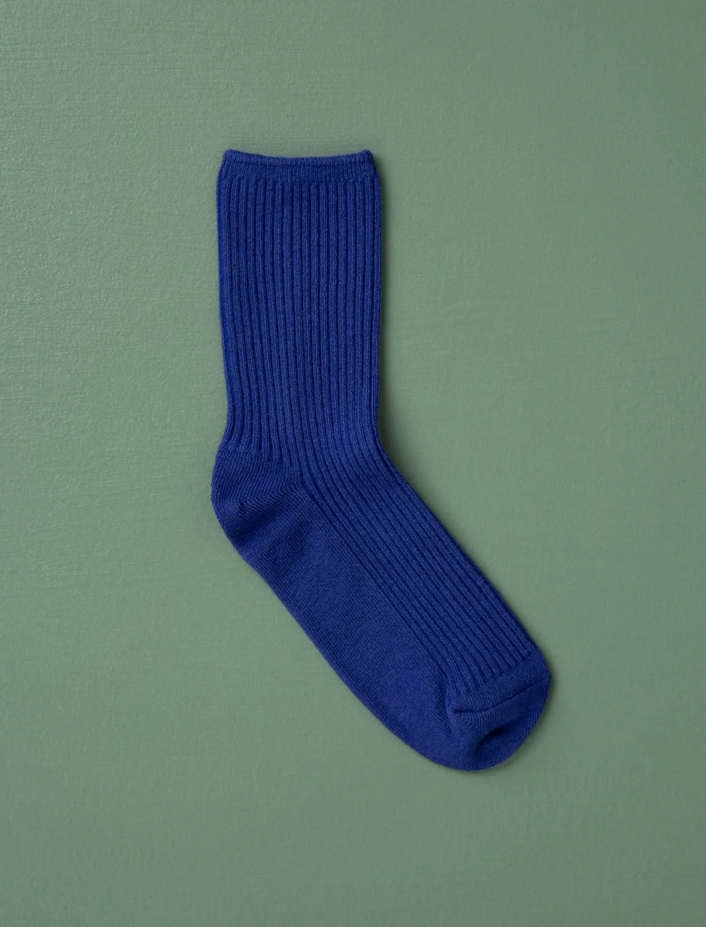 Cotton Ribbed Socks // Denim Blue