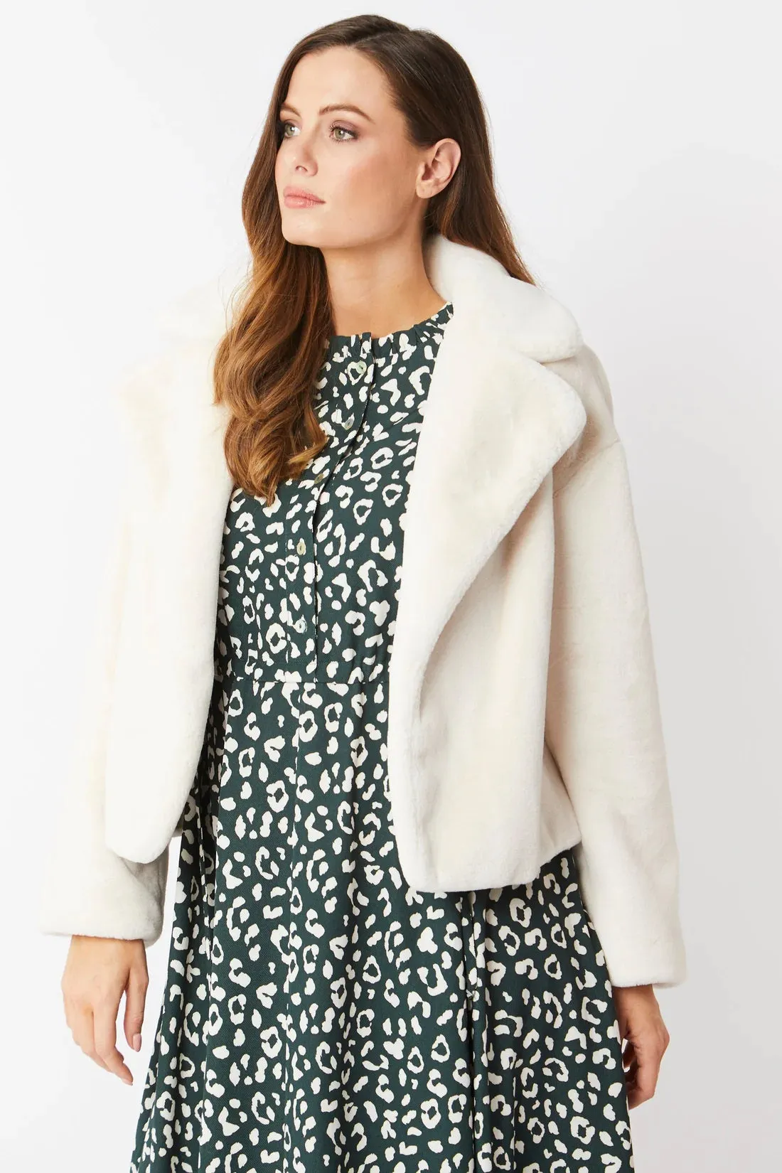 Cream Faux Fur Jacket