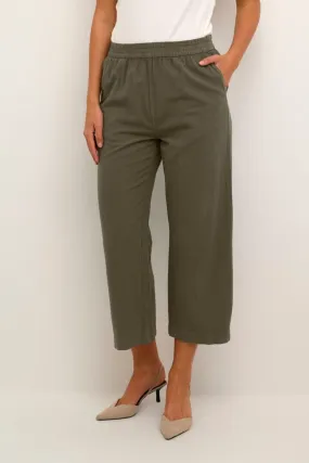 CROPPED KHAKI COTTON PANT