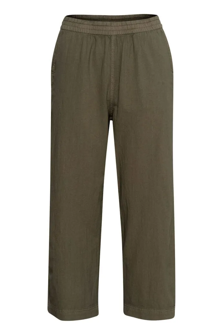 CROPPED KHAKI COTTON PANT