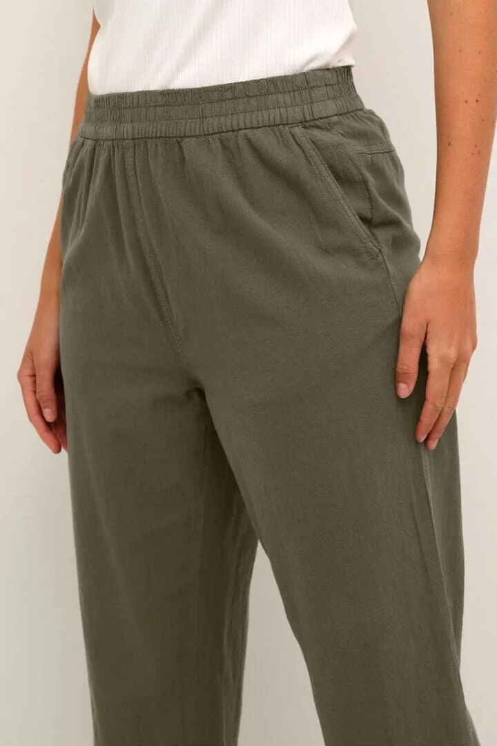 CROPPED KHAKI COTTON PANT