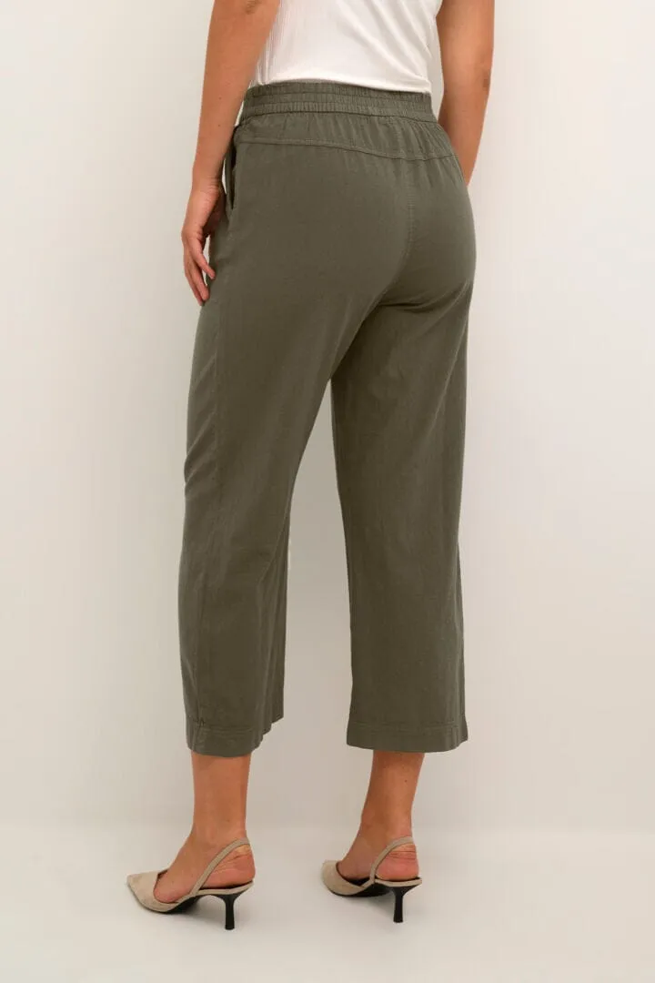 CROPPED KHAKI COTTON PANT