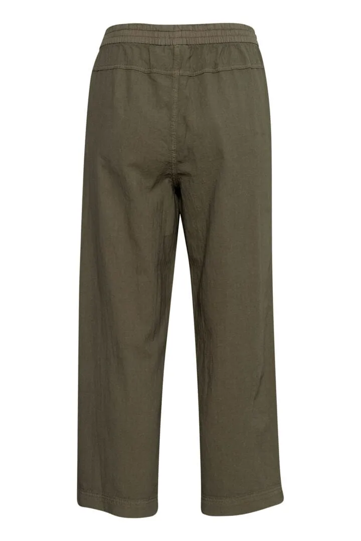 CROPPED KHAKI COTTON PANT