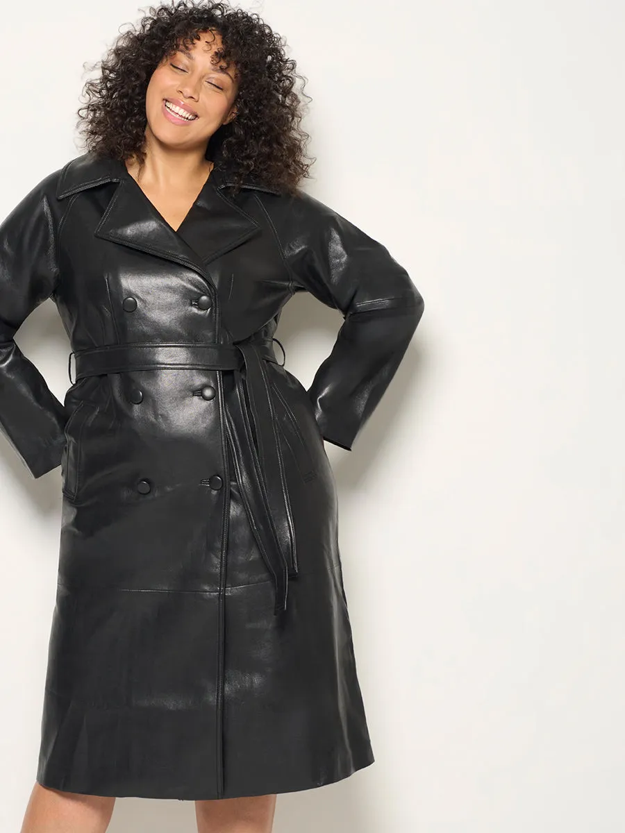 CURVE MILLER RECYCLED LEATHER TRENCH COAT