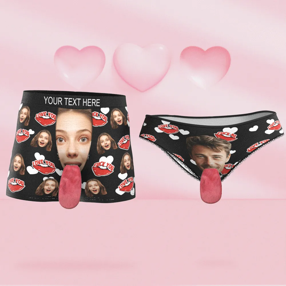 Custom Face Underwear Personalised Magnetic Tongue Underwear Love You Valentine's Gifts for Couple