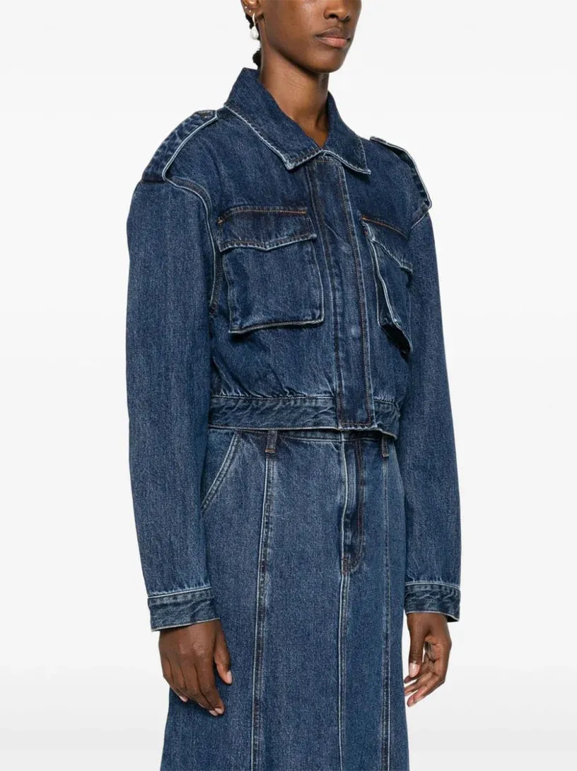 Denim Utility Cropped Jacket