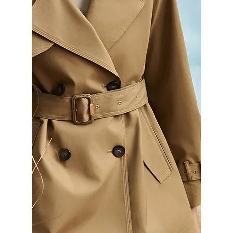 Double Breasted Cropped Trench Coat