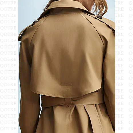 Double Breasted Cropped Trench Coat