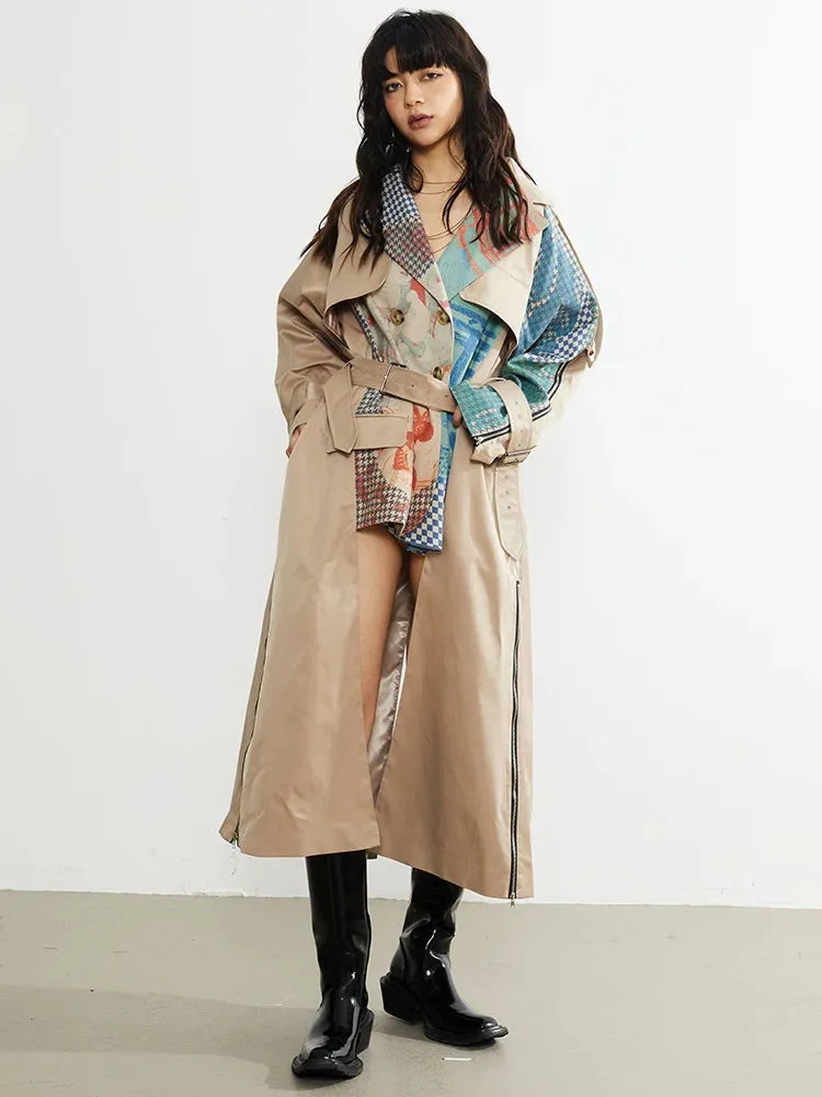 Draciey Printed Trench Coat