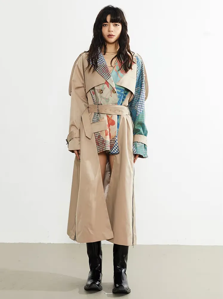 Draciey Printed Trench Coat