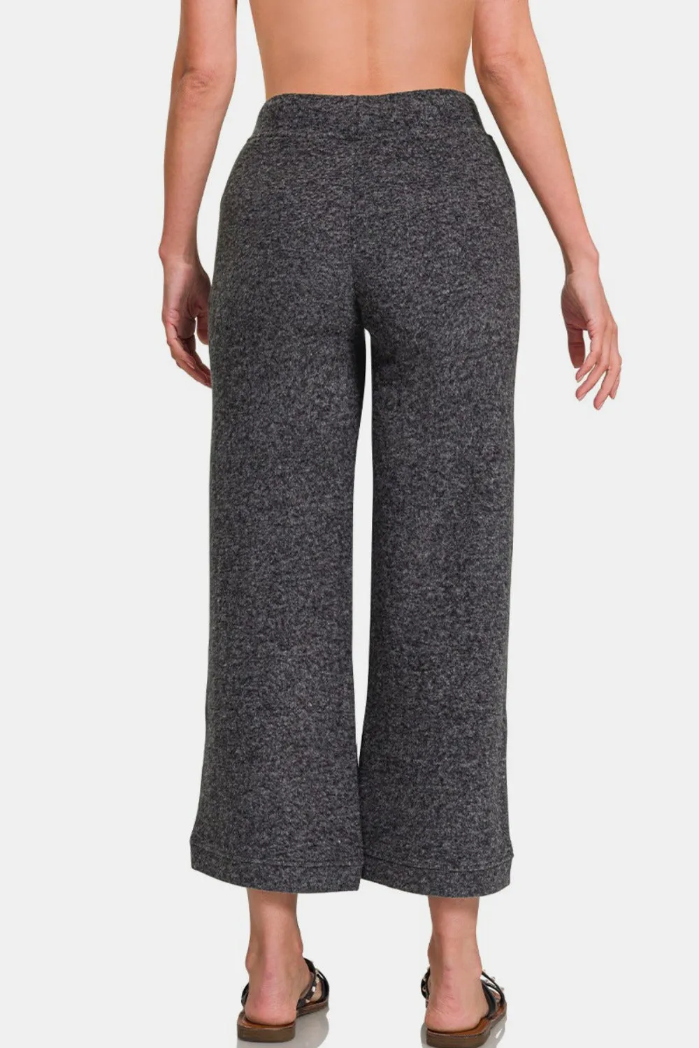 Drawstring Hacci Cropped Pants