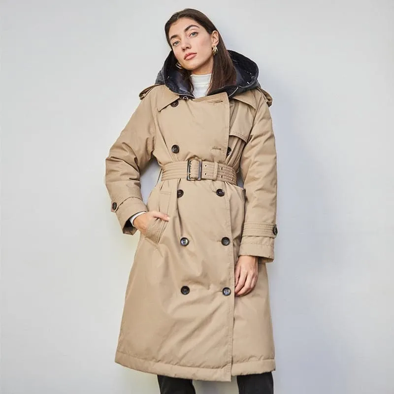 DressBetty - Winter British Duck Down Trench Coat