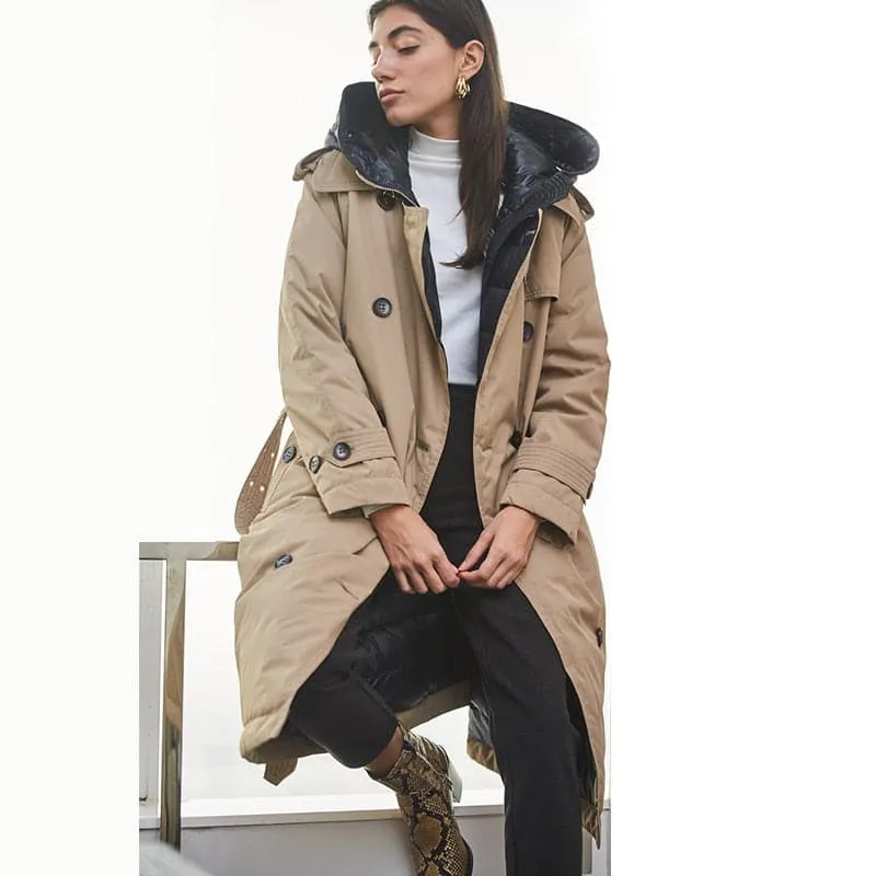 DressBetty - Winter British Duck Down Trench Coat