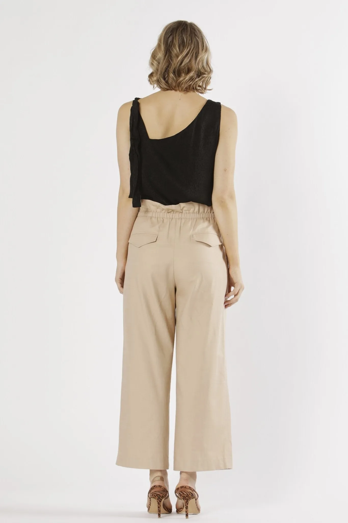 Fate   Becker Paloma High Waisted Pant in Biscotti