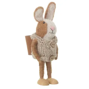 Felt Rabbit in Cardigan with Rucksack Easter Decoration