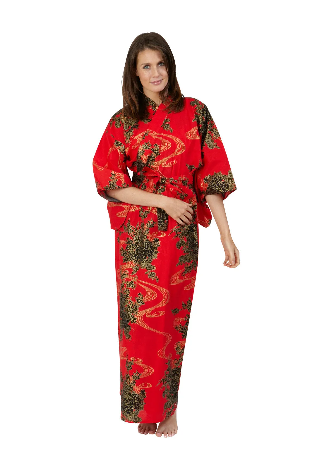 Flowing Long Cotton Kimono