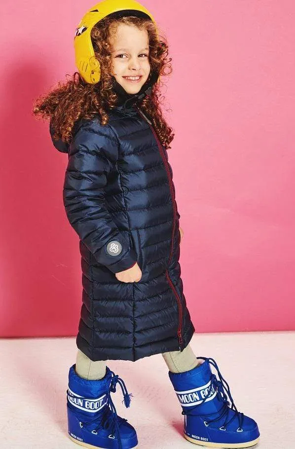 Fluff Down Coat: Navy Blue