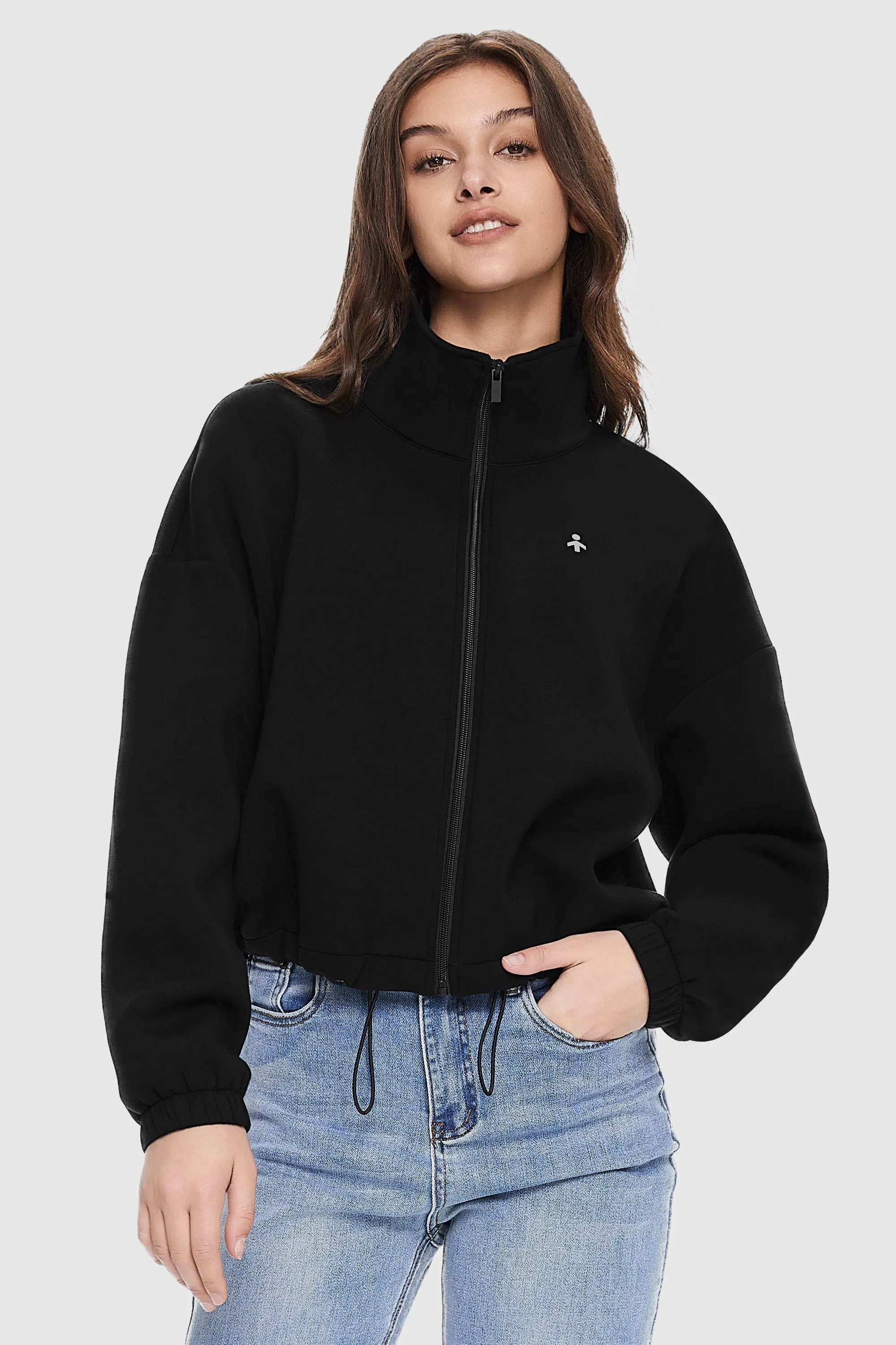 Full Zip Cropped Sweatshirt