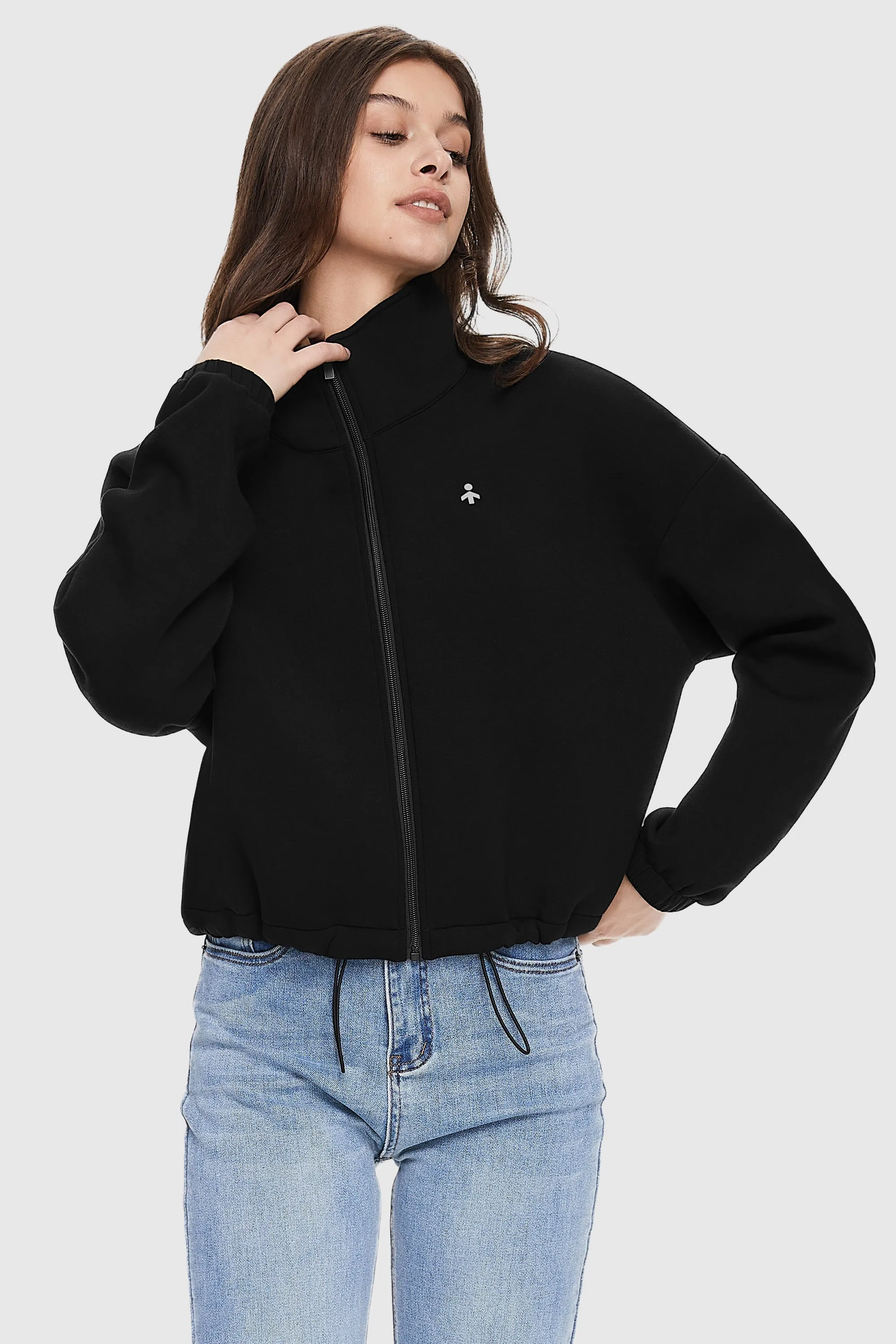 Full Zip Cropped Sweatshirt